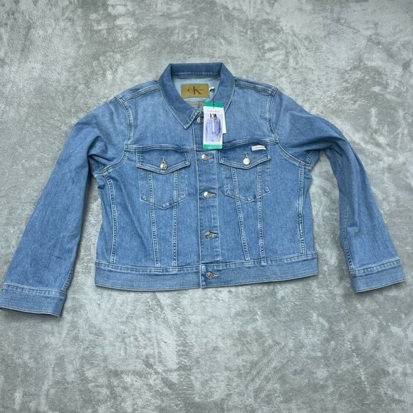 Calvin Klein Jackets & Blazers - Calvin Klein Classic Trucker Denim Jacket XL Blue Wash Stylish Casual Layer d017